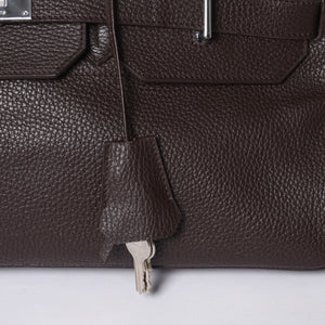 極美品 HERMES エルメス ショルダーバーキン トリヨンクレマンス ◻︎J刻 ゴルチェ期 ショコラ シルバー金具 中古 4a001218
