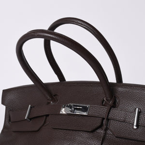 極美品 HERMES エルメス ショルダーバーキン トリヨンクレマンス ◻︎J刻 ゴルチェ期 ショコラ シルバー金具 中古 4a001218