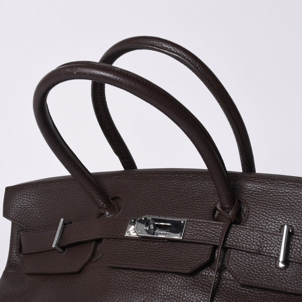 極美品 HERMES エルメス ショルダーバーキン トリヨンクレマンス ◻︎J刻 ゴルチェ期 ショコラ シルバー金具 中古 4a001218