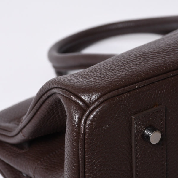 極美品 HERMES エルメス ショルダーバーキン トリヨンクレマンス ◻︎J刻 ゴルチェ期 ショコラ シルバー金具 中古 4a001218