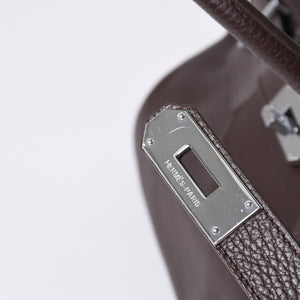 極美品 HERMES エルメス ショルダーバーキン トリヨンクレマンス ◻︎J刻 ゴルチェ期 ショコラ シルバー金具 中古 4a001218
