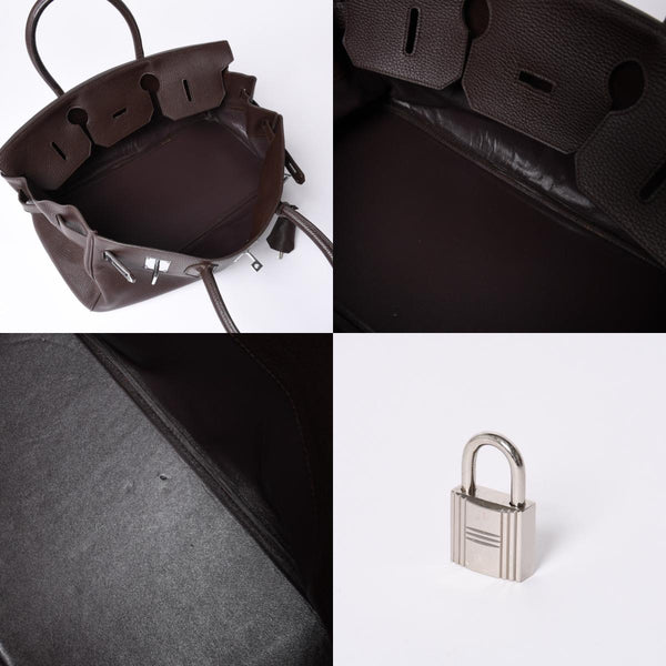 極美品 HERMES エルメス ショルダーバーキン トリヨンクレマンス ◻︎J刻 ゴルチェ期 ショコラ シルバー金具 中古 4a001218