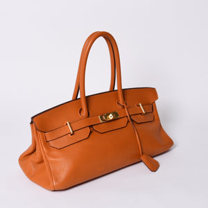 HERMES エルメス ショルダーバーキン トリヨンクレマンス ◻︎J刻 ゴルチェ期 オレンジ シルバー金具 美品 中古 4a001224
