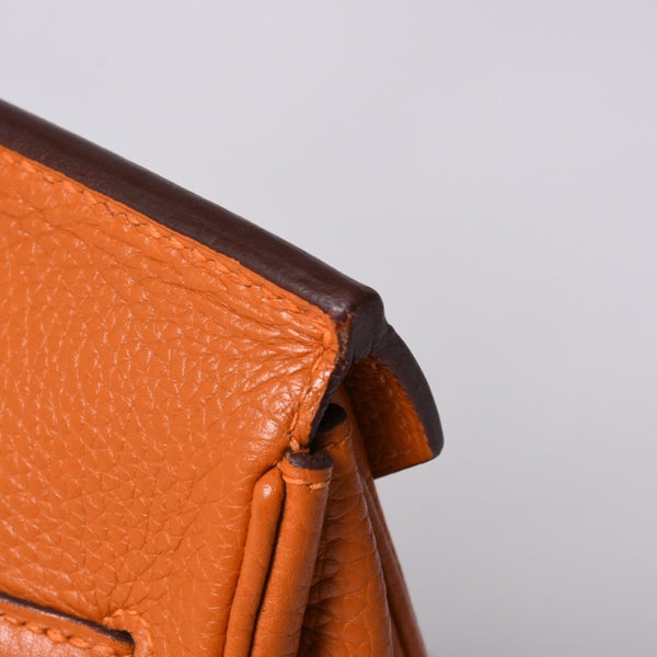 HERMES エルメス ショルダーバーキン トリヨンクレマンス ◻︎J刻 ゴルチェ期 オレンジ シルバー金具 美品 中古 4a001224
