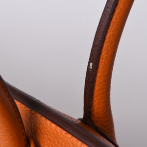 HERMES エルメス ショルダーバーキン トリヨンクレマンス ◻︎J刻 ゴルチェ期 オレンジ シルバー金具 美品 中古 4a001224