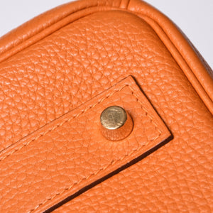 HERMES エルメス ショルダーバーキン トリヨンクレマンス ◻︎J刻 ゴルチェ期 オレンジ シルバー金具 美品 中古 4a001224