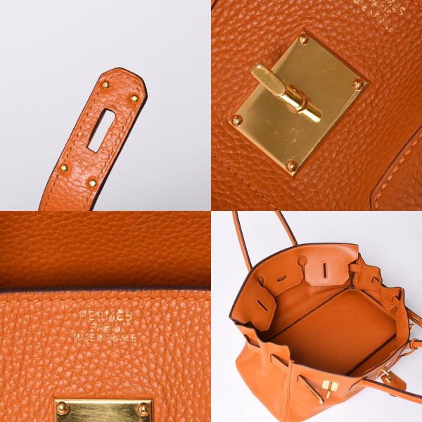 HERMES エルメス ショルダーバーキン トリヨンクレマンス ◻︎J刻 ゴルチェ期 オレンジ シルバー金具 美品 中古 4a001224