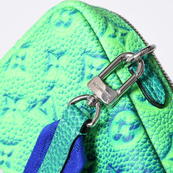 Very Good Condition LOUIS VUITTON Taurillon Illusion Double Phone Pouch Shoulder Bag M81223 Green Used 4a000758