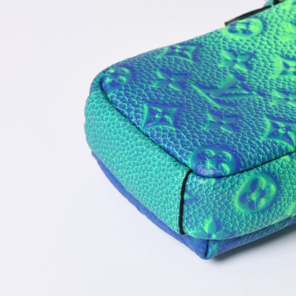 Very Good Condition LOUIS VUITTON Taurillon Illusion Double Phone Pouch Shoulder Bag M81223 Green Used 4a000758