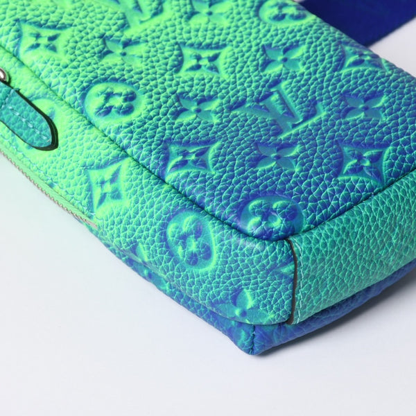 Very Good Condition LOUIS VUITTON Taurillon Illusion Double Phone Pouch Shoulder Bag M81223 Green Used 4a000758
