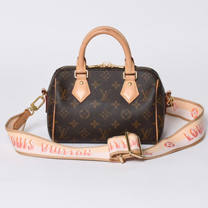 極美品 LOUIS VUITTON ルイヴィトン ハンドバッグ スピーディバンドリエール20 M46594 レザー PVC ブラウン ゴールド金具 中古 4a001241
