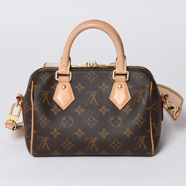 極美品 LOUIS VUITTON ルイヴィトン ハンドバッグ スピーディバンドリエール20 M46594 レザー PVC ブラウン ゴールド金具 中古 4a001241