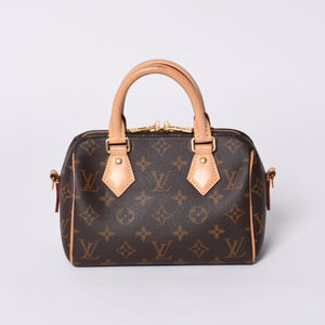 極美品 LOUIS VUITTON ルイヴィトン ハンドバッグ スピーディバンドリエール20 M46594 レザー PVC ブラウン ゴールド金具 中古 4a001241