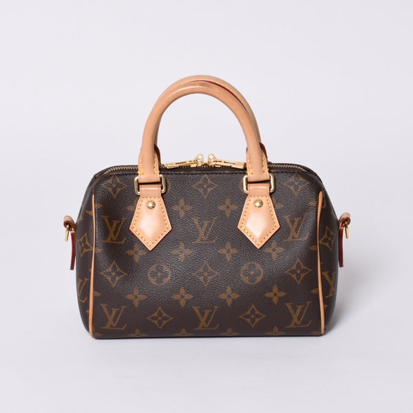 極美品 LOUIS VUITTON ルイヴィトン ハンドバッグ スピーディバンドリエール20 M46594 レザー PVC ブラウン ゴールド金具 中古 4a001241