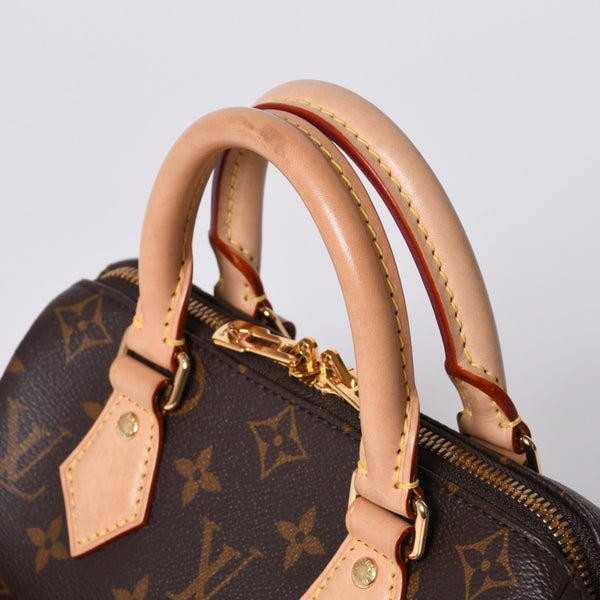 極美品 LOUIS VUITTON ルイヴィトン ハンドバッグ スピーディバンドリエール20 M46594 レザー PVC ブラウン ゴールド金具 中古 4a001241