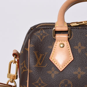 極美品 LOUIS VUITTON ルイヴィトン ハンドバッグ スピーディバンドリエール20 M46594 レザー PVC ブラウン ゴールド金具 中古 4a001241