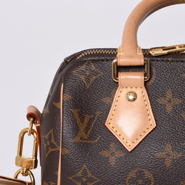 極美品 LOUIS VUITTON ルイヴィトン ハンドバッグ スピーディバンドリエール20 M46594 レザー PVC ブラウン ゴールド金具 中古 4a001241