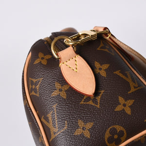 極美品 LOUIS VUITTON ルイヴィトン ハンドバッグ スピーディバンドリエール20 M46594 レザー PVC ブラウン ゴールド金具 中古 4a001241