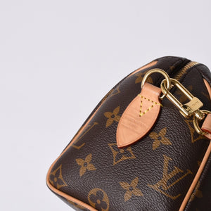 極美品 LOUIS VUITTON ルイヴィトン ハンドバッグ スピーディバンドリエール20 M46594 レザー PVC ブラウン ゴールド金具 中古 4a001241
