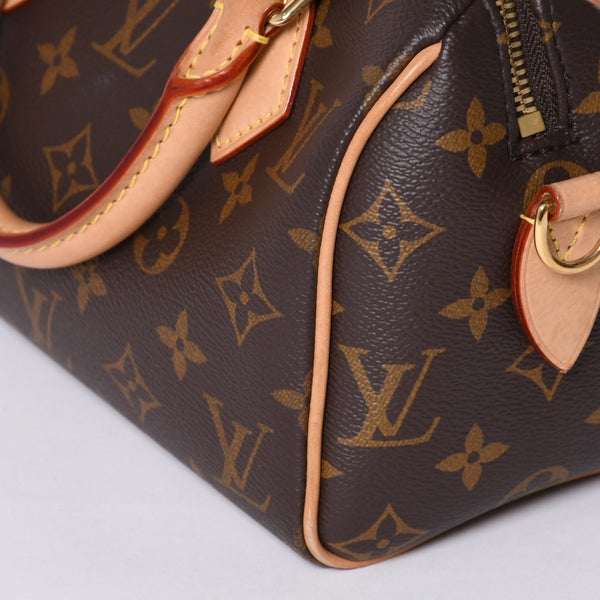 極美品 LOUIS VUITTON ルイヴィトン ハンドバッグ スピーディバンドリエール20 M46594 レザー PVC ブラウン ゴールド金具 中古 4a001241