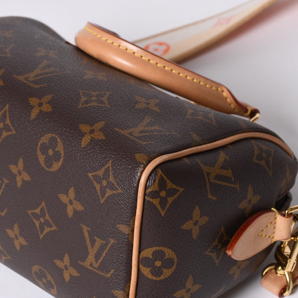 極美品 LOUIS VUITTON ルイヴィトン ハンドバッグ スピーディバンドリエール20 M46594 レザー PVC ブラウン ゴールド金具 中古 4a001241