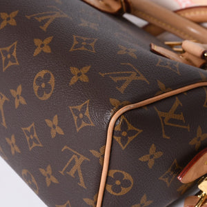 極美品 LOUIS VUITTON ルイヴィトン ハンドバッグ スピーディバンドリエール20 M46594 レザー PVC ブラウン ゴールド金具 中古 4a001241