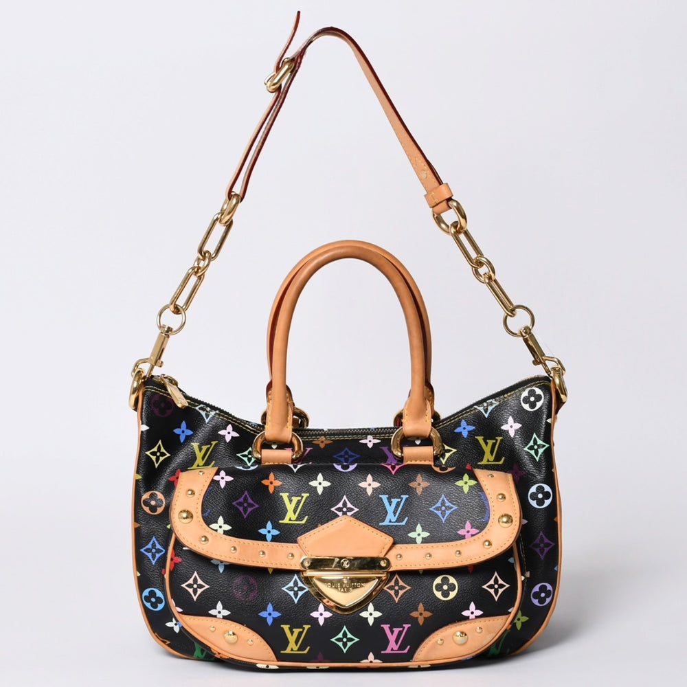 Very Good Condition LOUIS VUITTON Handbag M40125 Rita Takashi Murakami Monogram Multicolor Black Gold Hardware Used 4a001256