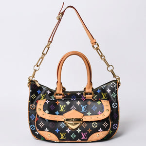 極美品 LOUIS VUITTON ルイヴィトン ハンドバッグ M40125 リタ 村上隆 モノグラムマルチカラー ブラック ゴールド金具 中古 4a001256