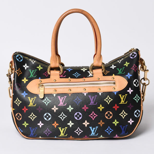 極美品 LOUIS VUITTON ルイヴィトン ハンドバッグ M40125 リタ 村上隆 モノグラムマルチカラー ブラック ゴールド金具 中古 4a001256