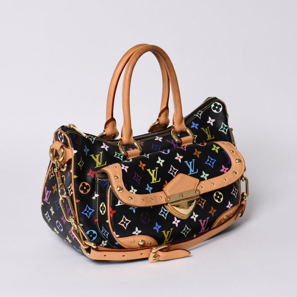 極美品 LOUIS VUITTON ルイヴィトン ハンドバッグ M40125 リタ 村上隆 モノグラムマルチカラー ブラック ゴールド金具 中古 4a001256