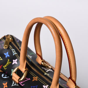 極美品 LOUIS VUITTON ルイヴィトン ハンドバッグ M40125 リタ 村上隆 モノグラムマルチカラー ブラック ゴールド金具 中古 4a001256