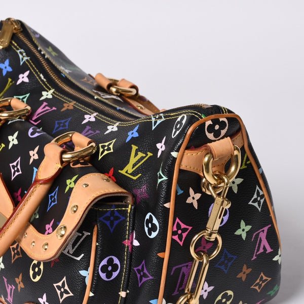 極美品 LOUIS VUITTON ルイヴィトン ハンドバッグ M40125 リタ 村上隆 モノグラムマルチカラー ブラック ゴールド金具 中古 4a001256