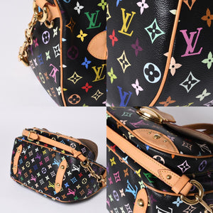極美品 LOUIS VUITTON ルイヴィトン ハンドバッグ M40125 リタ 村上隆 モノグラムマルチカラー ブラック ゴールド金具 中古 4a001256