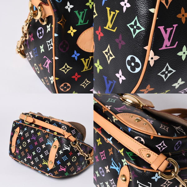極美品 LOUIS VUITTON ルイヴィトン ハンドバッグ M40125 リタ 村上隆 モノグラムマルチカラー ブラック ゴールド金具 中古 4a001256