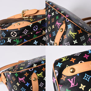 極美品 LOUIS VUITTON ルイヴィトン ハンドバッグ M40125 リタ 村上隆 モノグラムマルチカラー ブラック ゴールド金具 中古 4a001256
