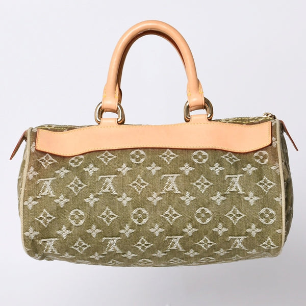 Very Good Condition LOUIS VUITTON Handbag Denim Neo Speedy M95215 Monogram Denim Khaki Gold Hardware Used 4b010132