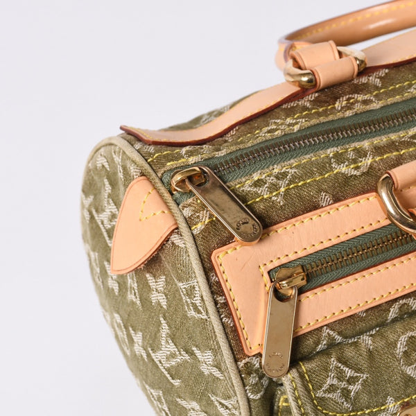 Very Good Condition LOUIS VUITTON Handbag Denim Neo Speedy M95215 Monogram Denim Khaki Gold Hardware Used 4b010132