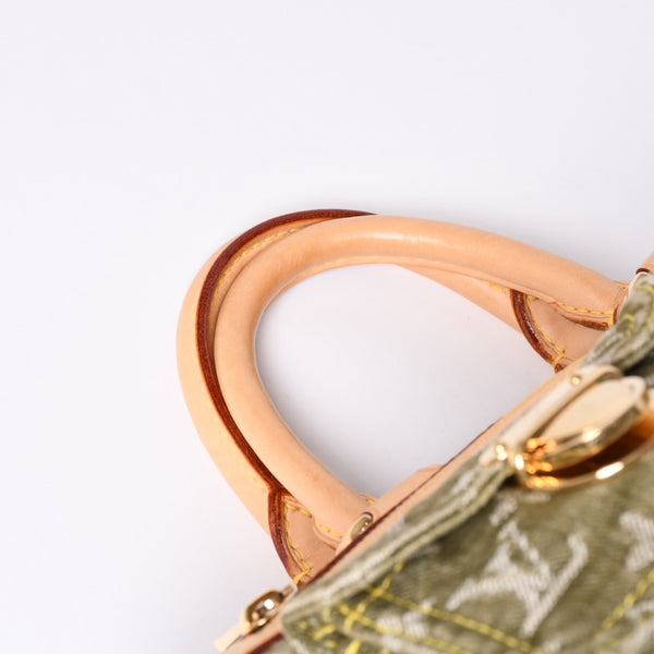 Very Good Condition LOUIS VUITTON Handbag Denim Neo Speedy M95215 Monogram Denim Khaki Gold Hardware Used 4b010132