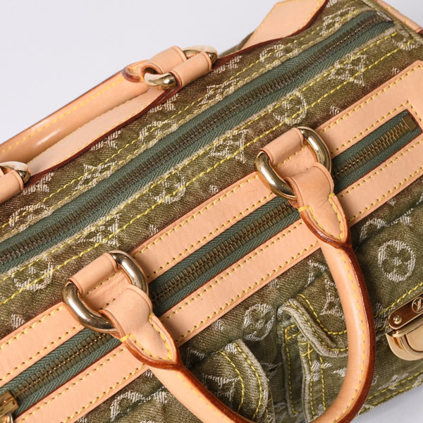 Very Good Condition LOUIS VUITTON Handbag Denim Neo Speedy M95215 Monogram Denim Khaki Gold Hardware Used 4b010132