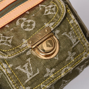 Very Good Condition LOUIS VUITTON Handbag Denim Neo Speedy M95215 Monogram Denim Khaki Gold Hardware Used 4b010132