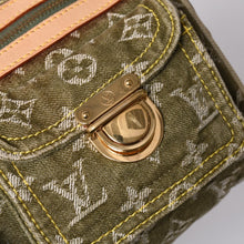 画像をギャラリービューアに読み込む, 極美品 LOUIS VUITTON ルイヴィトン ハンドバッグ デニム ネオスピーディ M95215 モノグラムデニム カーキ ゴールド金具 中古 4b010132