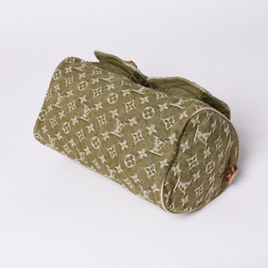 Very Good Condition LOUIS VUITTON Handbag Denim Neo Speedy M95215 Monogram Denim Khaki Gold Hardware Used 4b010132
