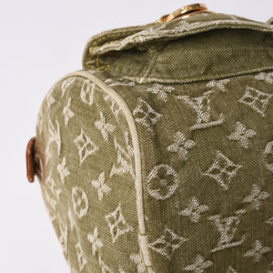 Very Good Condition LOUIS VUITTON Handbag Denim Neo Speedy M95215 Monogram Denim Khaki Gold Hardware Used 4b010132