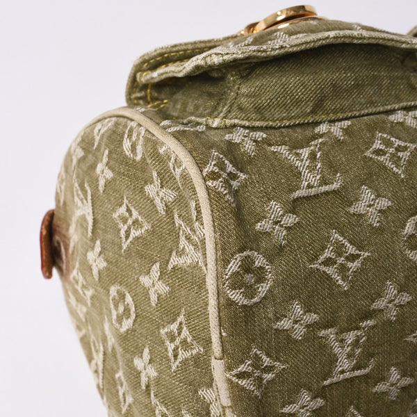 Very Good Condition LOUIS VUITTON Handbag Denim Neo Speedy M95215 Monogram Denim Khaki Gold Hardware Used 4b010132
