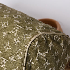 Very Good Condition LOUIS VUITTON Handbag Denim Neo Speedy M95215 Monogram Denim Khaki Gold Hardware Used 4b010132