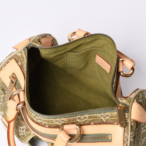 Very Good Condition LOUIS VUITTON Handbag Denim Neo Speedy M95215 Monogram Denim Khaki Gold Hardware Used 4b010132