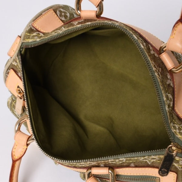 Very Good Condition LOUIS VUITTON Handbag Denim Neo Speedy M95215 Monogram Denim Khaki Gold Hardware Used 4b010132