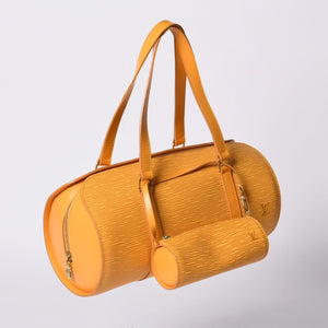 極美品 LOUIS VUITTON ルイヴィトン スフロ ハンドバッグ M52229 エピ レザー イエロー ゴールド金具 中古 4a001116