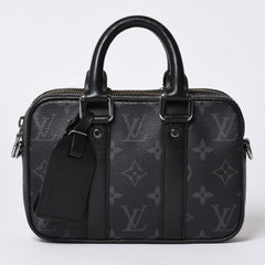 LOUIS VUITTON Travel Case Bag Travel Briefcase Bag Black Silver Hardware Good Condition Used 4a000308