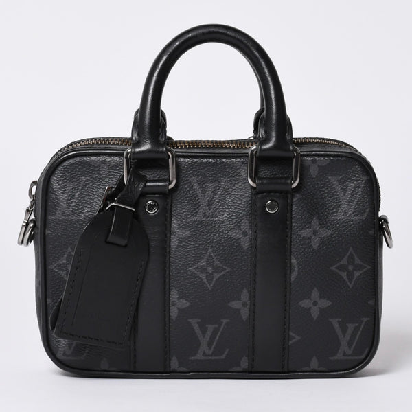 LOUIS VUITTON Travel Case Bag Travel Briefcase Bag Black Silver Hardware Good Condition Used 4a000308
